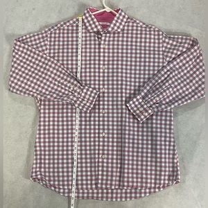 Isaac Mizrahi New York Pink & Blue/Blue Grey LS Oxford Slim Fit